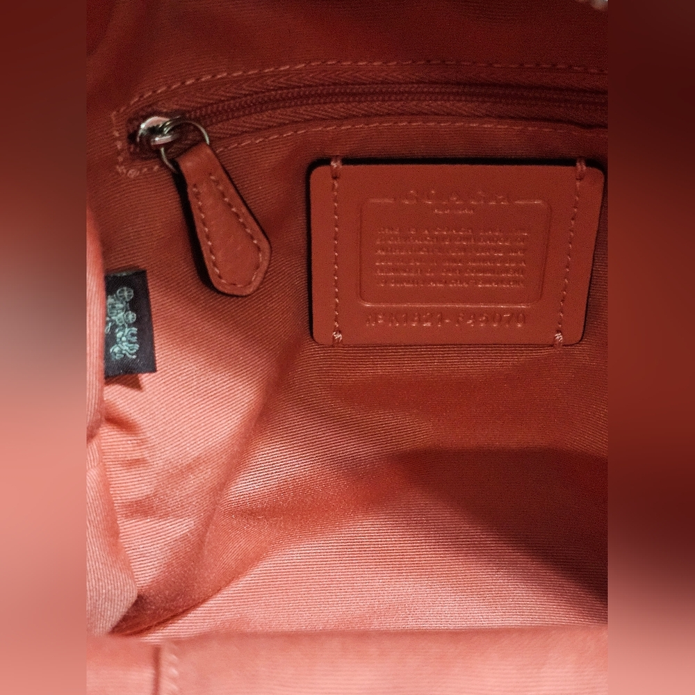 Coach Charlie Mini Coral Leather Backpack & Matching Wallet Studs F45070 Silver - Picture 9 of 14